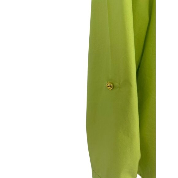 Chicos Lime Green Button Down Roll Up Long Sleeve Casual Blouse Size 2 US L - Picture 5 of 10
